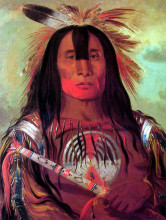 Репродукция картины "buffalo bull&#39;s back fat (stu-mick-o-s&#250;cks) head chief of the blood tribe (blackfoot)" художника "кетлин джордж"