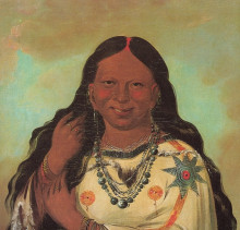 Копия картины "kei-a-gis-gis, a woman of the plains ojibwa" художника "кетлин джордж"