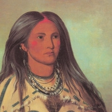 Репродукция картины "sha-k&#243;-ka (mint), a mandan girl" художника "кетлин джордж"
