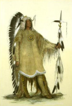 Репродукция картины "mah-to-toh-pe (four bears, mandan chief)" художника "кетлин джордж"