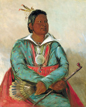 Картина "m&#243;-sho-la-t&#250;b-bee, he who puts out and kills, chief of the tribe" художника "кетлин джордж"