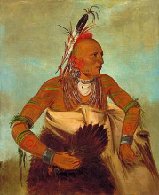 Картина "osage warrior of the wha-sha-she band (a subdivision of hunkah)" художника "кетлин джордж"