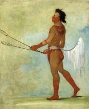 Репродукция картины "tul-lock-ch&#237;sh-ko, drinks the juice of the stone, in ball-player&#39;s dress (choctaw)" художника "кетлин джордж"