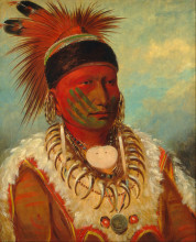 Картина "the white cloud, head chief of the iowa" художника "кетлин джордж"