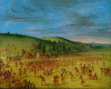 Картина "ball-play of the choctaw--ball up" художника "кетлин джордж"