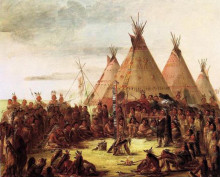Картина "sioux war council" художника "кетлин джордж"