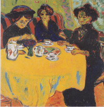 Картина "coffee drinking women" художника "кирхнер эрнст людвиг"
