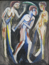 Копия картины "the dance between the women" художника "кирхнер эрнст людвиг"