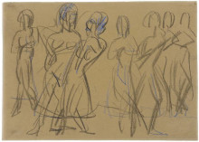 Копия картины "dance group of the mary wigman school in dresden" художника "кирхнер эрнст людвиг"
