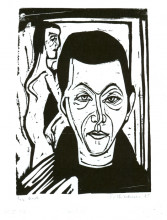 Репродукция картины "man&#39;s head. self-portrait" художника "кирхнер эрнст людвиг"