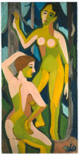 Копия картины "two nudes in the wood ii" художника "кирхнер эрнст людвиг"