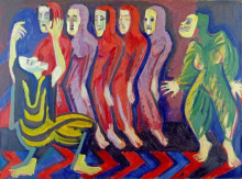 Репродукция картины "mary wigman&#39;s dance of the dead" художника "кирхнер эрнст людвиг"