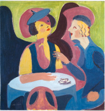 Копия картины "two women in a cafe" художника "кирхнер эрнст людвиг"