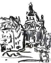 Копия картины "frauenkirche" художника "кирхнер эрнст людвиг"