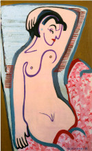 Копия картины "reclining female nude" художника "кирхнер эрнст людвиг"
