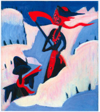 Репродукция картины "witch and scarecrow in the snow" художника "кирхнер эрнст людвиг"
