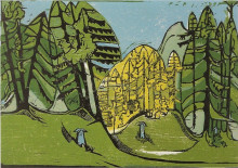 Копия картины "forest cemetery" художника "кирхнер эрнст людвиг"