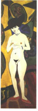 Копия картины "female nude with black hat" художника "кирхнер эрнст людвиг"