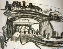 Копия картины "two railway bridges in dresden" художника "кирхнер эрнст людвиг"