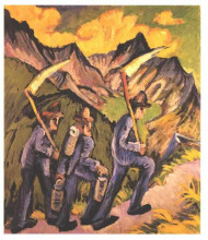 Копия картины "life on the alpine pasture" художника "кирхнер эрнст людвиг"