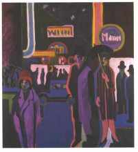 Копия картины "street scene at night" художника "кирхнер эрнст людвиг"