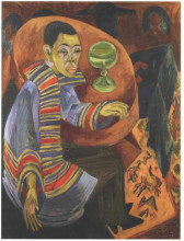 Репродукция картины "the drinker (self-portrait)" художника "кирхнер эрнст людвиг"