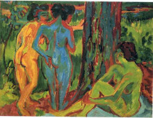 Копия картины "three nudes" художника "кирхнер эрнст людвиг"