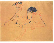 Копия картины "two female nudes" художника "кирхнер эрнст людвиг"