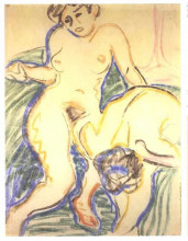 Картина "two nude girls" художника "кирхнер эрнст людвиг"