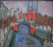 Копия картины "red elisabeth riverbank, berlin" художника "кирхнер эрнст людвиг"