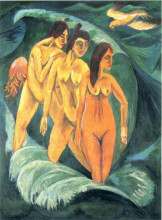 Копия картины "three bathers" художника "кирхнер эрнст людвиг"