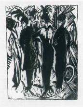 Репродукция картины "five women on the street" художника "кирхнер эрнст людвиг"