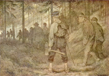 Копия картины "twelve men in the forest" художника "киттельсен теодор"