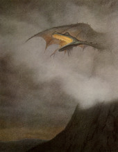 Репродукция картины "dragon awakens" художника "киттельсен теодор"