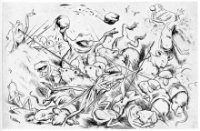 Копия картины "krigen mellom froskene og musene 10" художника "киттельсен теодор"