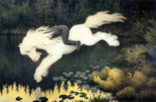 Репродукция картины "gutt paa hvit hest" художника "киттельсен теодор"