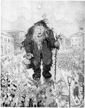 Копия картины "troll at the karl johan street - trollet p&#229; karl johan" художника "киттельсен теодор"