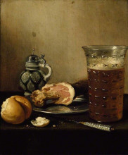 Копия картины "still life with a ham" художника "клас питер"