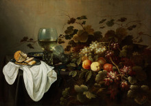 Картина "still life with fruit and roemer" художника "клас питер"
