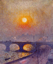 Репродукция картины "sunset over waterloo bridge" художника "клаус эмиль"