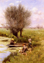 Копия картины "afternoon along the river" художника "клаус эмиль"