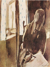 Репродукция картины "the signatories to the window (the artist at the window)" художника "клее пауль"