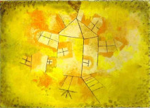 Репродукция картины "revolving house" художника "клее пауль"