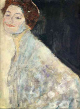 Репродукция картины "portrait of a lady in white (unfinished)" художника "климт густав"