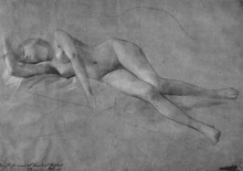 Репродукция картины "female nude" художника "климт густав"