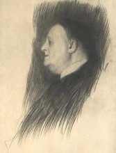 Картина "portrait of a man heading left" художника "климт густав"