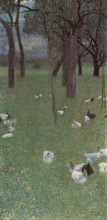 Репродукция картины "after the rain (garden with chickens in st. agatha)" художника "климт густав"