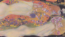 Репродукция картины "water snakes ii" художника "климт густав"