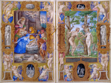 Репродукция картины "nativity and adam and eve" художника "кловио джулио"