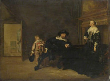 Копия картины "portraits of a man, a woman and a boy in a room" художника "кодде питер"